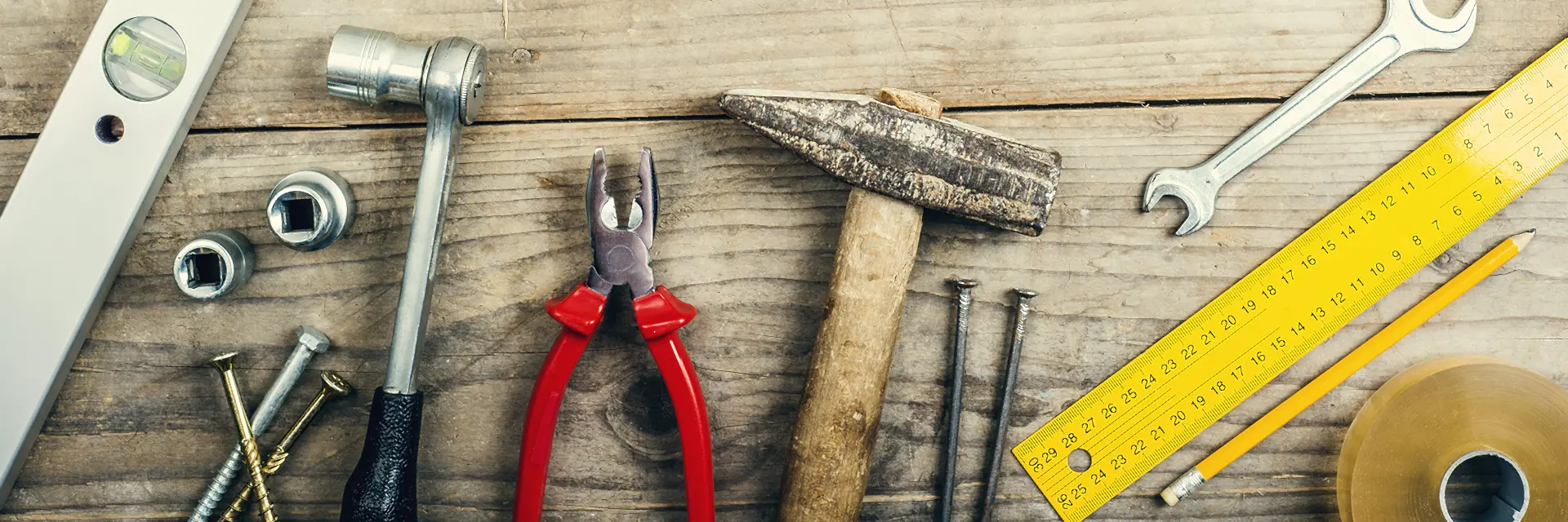 A  variety of hand tools 
